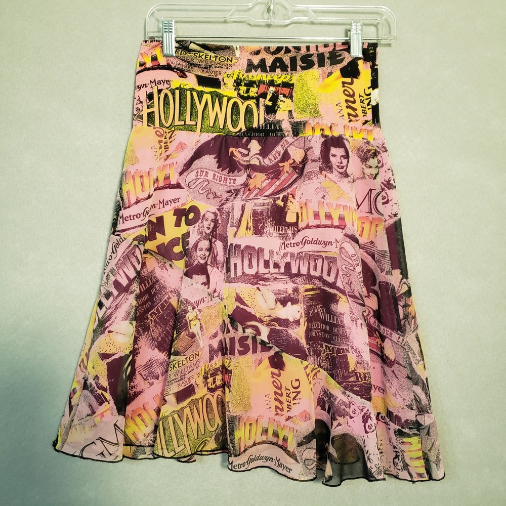 Morgan De Toi S A-Line Kitsch Skirt Pink Hollywood MGM Mesh Pop Art Indie Y2K